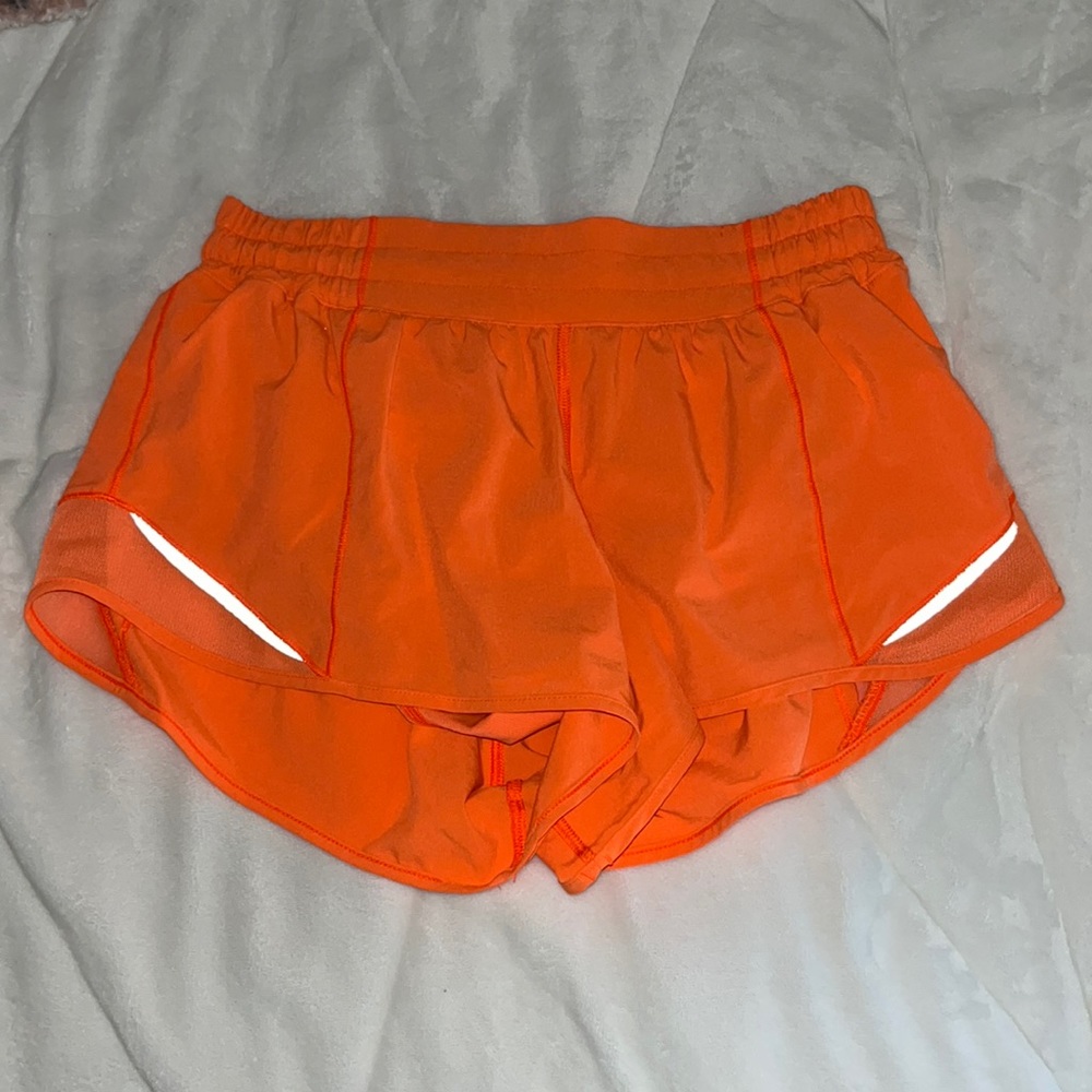 Highlight orange lululemon shorts!